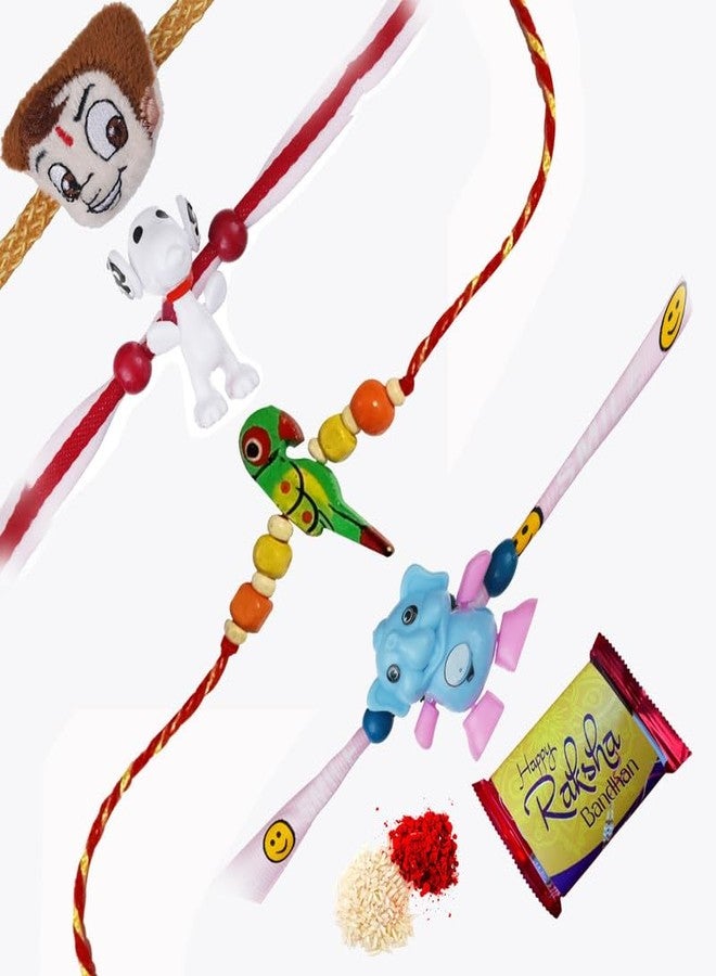 iinfinize Enchanting Rakhi Bundle for Children Trendy Radiant Designs Wristband For Bhai Brother - Image 2